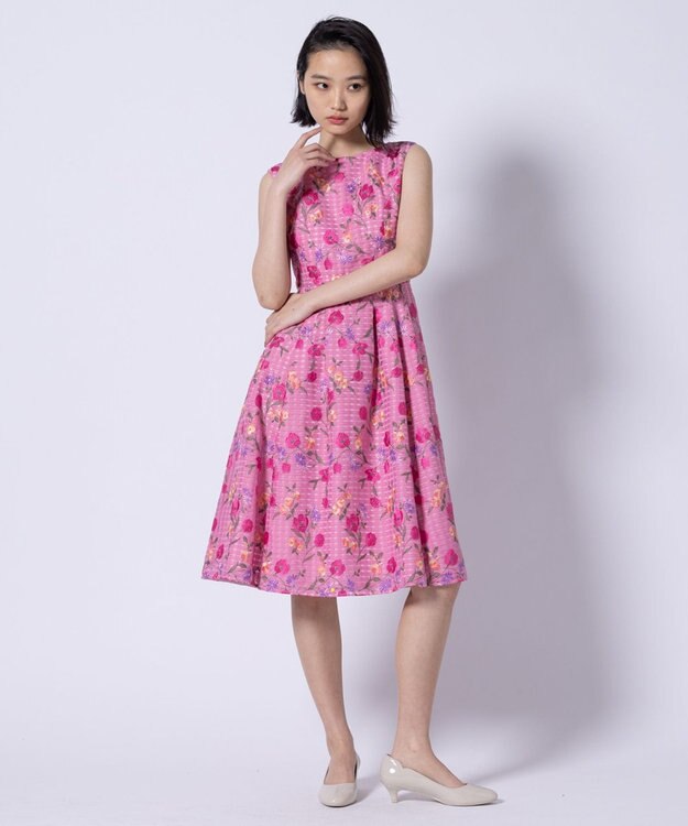 TOCCA 【洗える・消臭】TULIP EMBROIDERY ドレス ピンク系