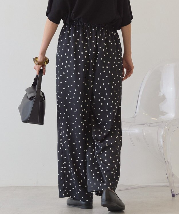 AMERICAN HOLIC ドットサテンイージーパンツ Black