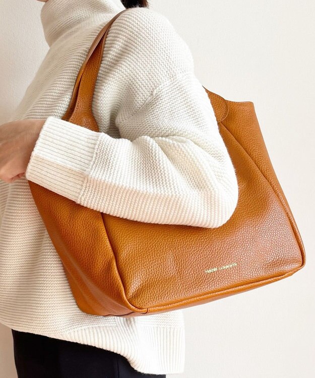 Hekhèr Le Style de Vie 【日本製/セレモニーにも】シュリンクレザー ハンドバッグ medium キャメル