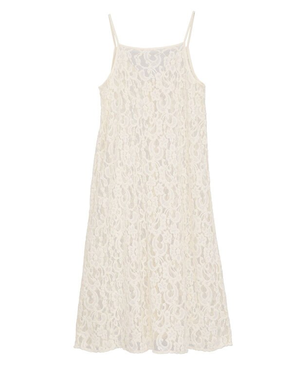 earth music&ecology 起毛レースレイヤードキャミワンピース Ivory