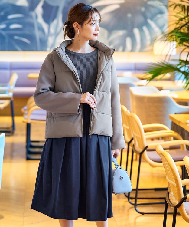 Tiaclasse 【洗える】タフタスカートドッキングワンピース ネイビー