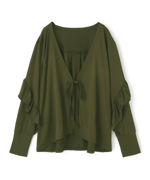 San-ai Resort（三愛水着楽園） 【UPF50＋】　フリル羽織り　M　　【San-ai Resort（サンアイリゾート）】 カーキ