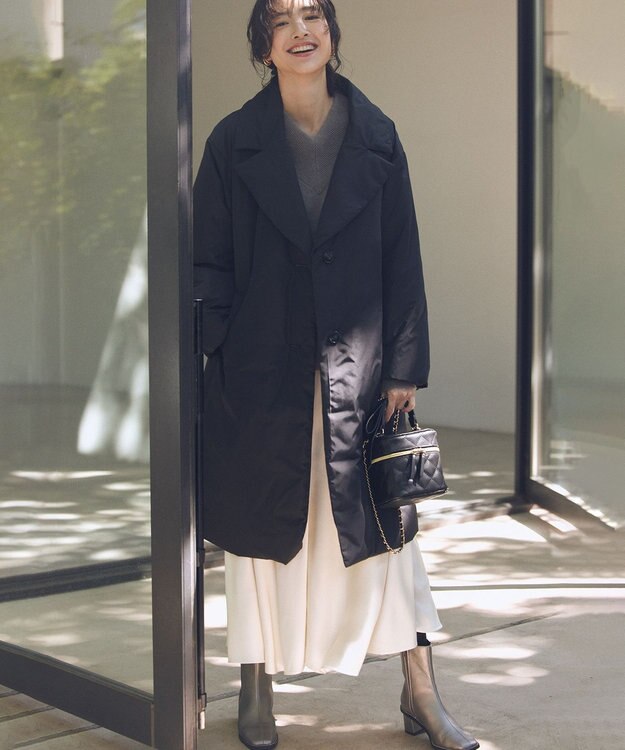 組曲 【WEB限定】サテンナロー スカート アイボリー系