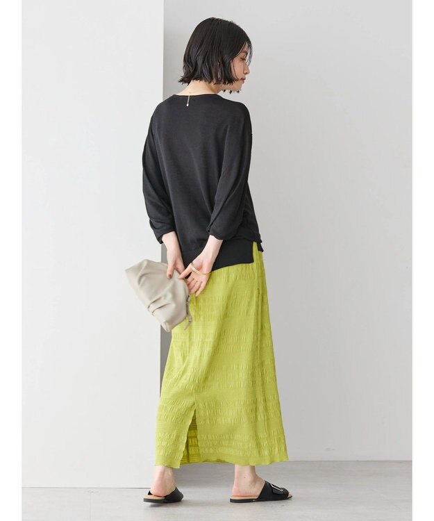 AMERICAN HOLIC 接触冷感トライアングルスリーブニットプルオーバー Black