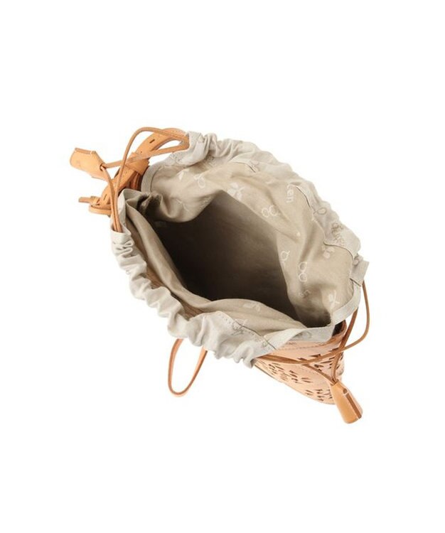 genten フラッターバスケット ショルダーバッグ ヌメベージュ