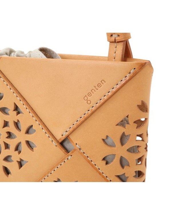 genten フラッターバスケット ショルダーバッグ ヌメベージュ