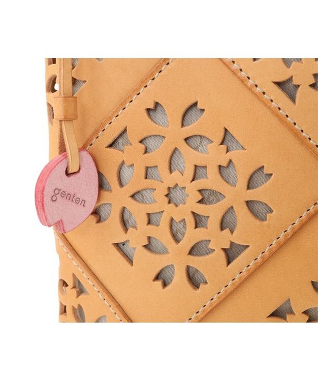 genten フラッターバスケット ショルダーバッグ ヌメベージュ