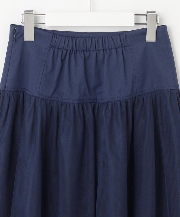 Feroux 【洗える】コルセットチュール スカート ネイビー系