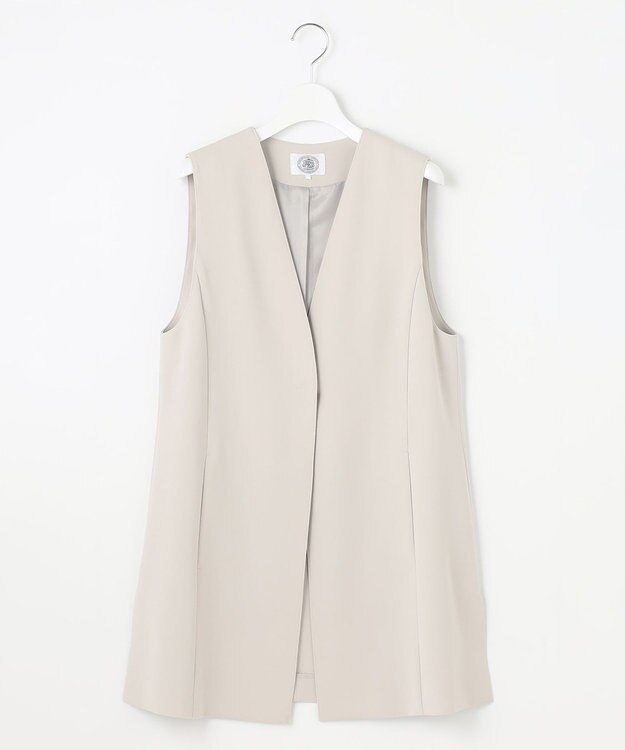 J.PRESS LADIES 【セットアップ対応・洗える】セラテリーダブルクロス ジレ グレージュ系
