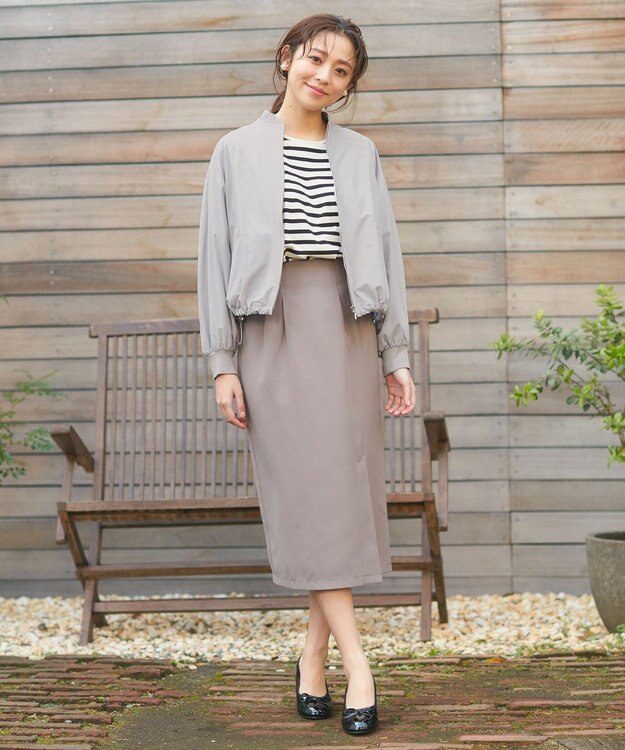 Feroux バックギャザー ブルゾン ライトグレー系