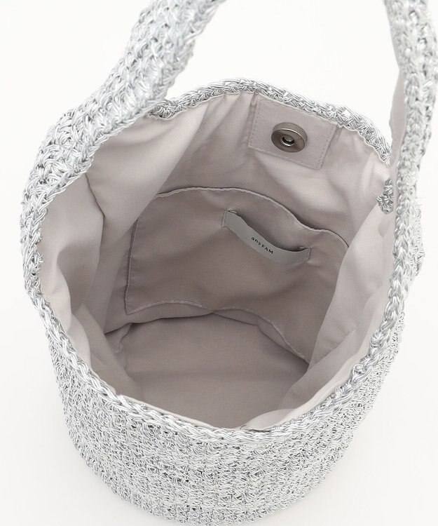 ANY 雑材トートバッグ シルバー