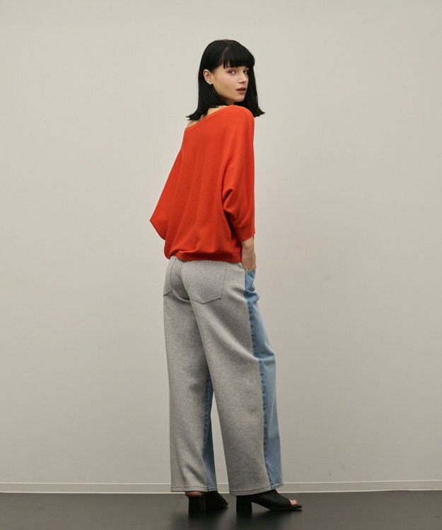 GRACE CONTINENTAL ドルマンニットトップ オレンジ