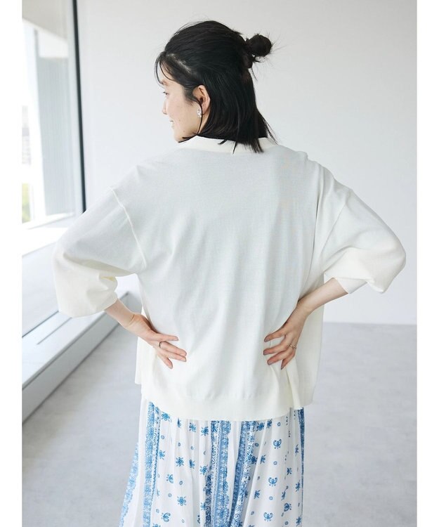 CRAFT STANDARD BOUTIQUE UVカット/接触冷感/マシンウォッシャブル/Vネックニットカーディガン Ivory