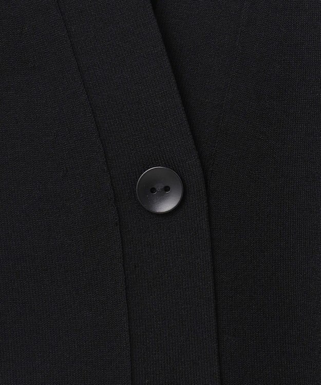 ICB 【洗える】シルクヴィスコースハイゲージ カーディガン ブラック系