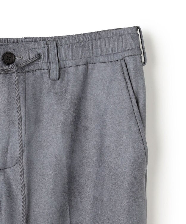 JOSEPH HOMME 新素材【ストレッチ/光沢感】レザーライクジャージードロスト付きテーパードパンツ / PEGG CONVERTIBLE ライトグレー系