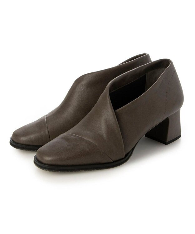 MODE ET JACOMO <D'ICI>チャンキーヒールブーティーパンプス オーク