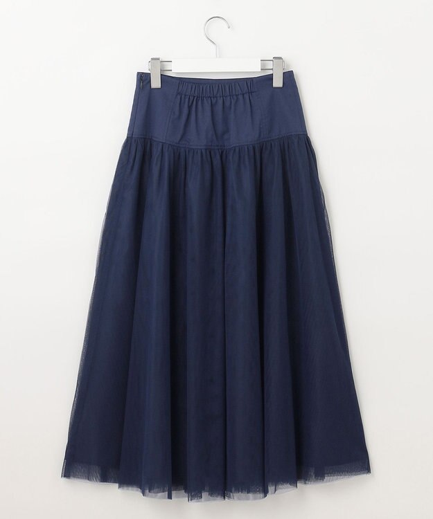 Feroux 【洗える】コルセットチュール スカート ネイビー系