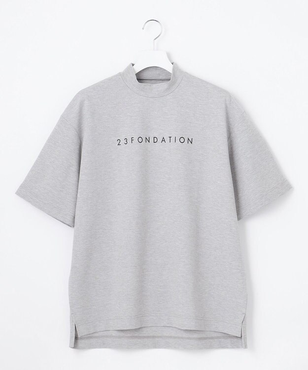 23区GOLF 【MEN】【23Fondation】半そで モックネックシャツ ライトグレー系
