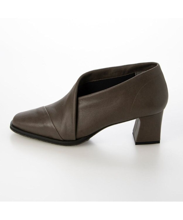 MODE ET JACOMO <D'ICI>チャンキーヒールブーティーパンプス オーク