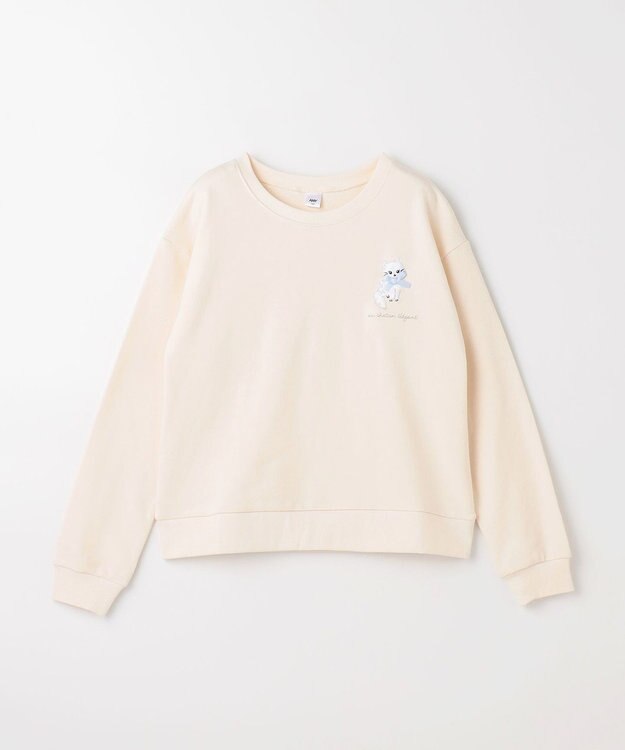 ANY KIDS アニマル バックプリントトレーナー エクリュ×ネコ