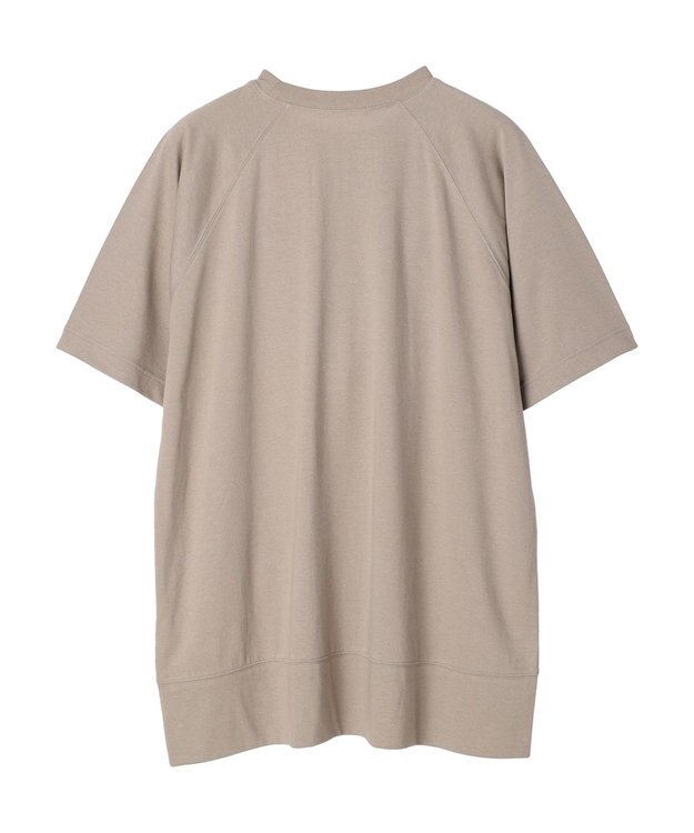 Green Parks 接触冷感５分袖ラグランチュニック Gray Beige