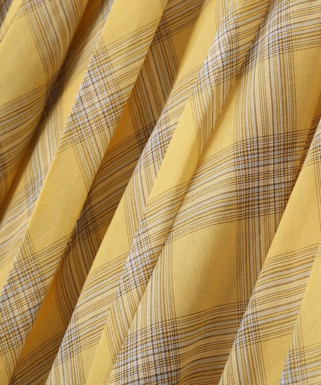 AMERICAN HOLIC 【選べる丈】チェックシアープリーツスカート Yellow