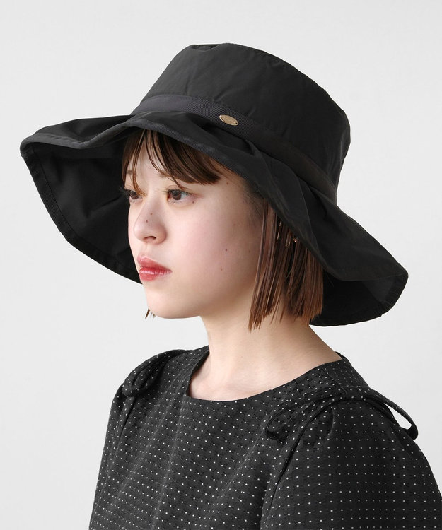 TOCCA 【UV99%以上カット・吸水速乾・抗菌防臭・洗える・サイズ調整可・強撥水】FRILL RAIN HAT レインハット ブラック系