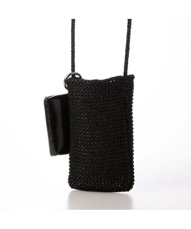 UNBILLION カシュカシュ cachecache / メタリックニットスマホショルダーバッグ ブラック