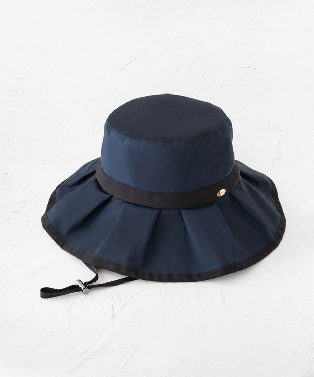 TOCCA 【UV99%以上カット・吸水速乾・抗菌防臭・洗える・サイズ調整可・強撥水】FRILL RAIN HAT レインハット ネイビー系