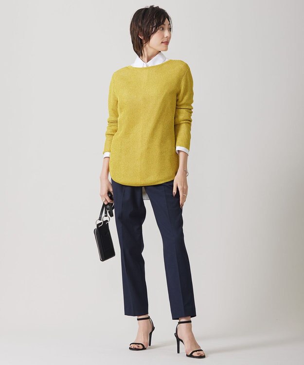 ICB 【接触冷感・UVケア・撥水・洗える】 LooseWeave テーパードパンツ ネイビー系