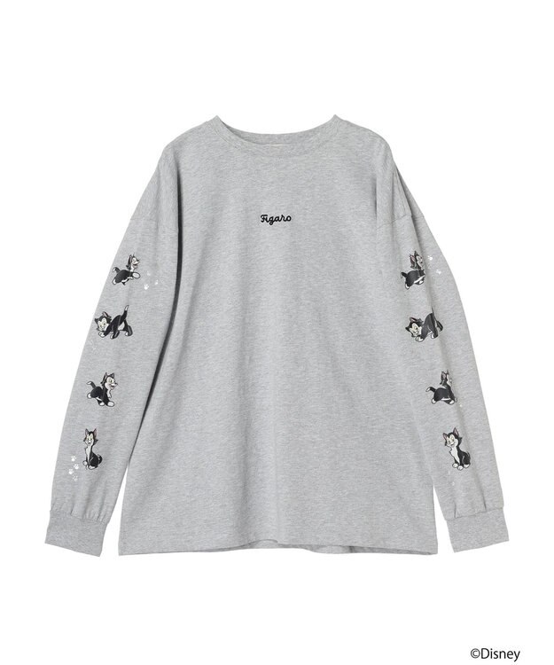 earth music&ecology Ｄｉｓｎｅｙ／袖プリントフィガロロンＴ Gray Mixture