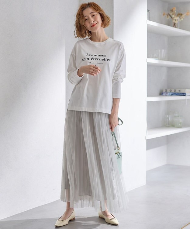 23区 S 【洗える】ミューズ ロゴTシャツ ホワイト系