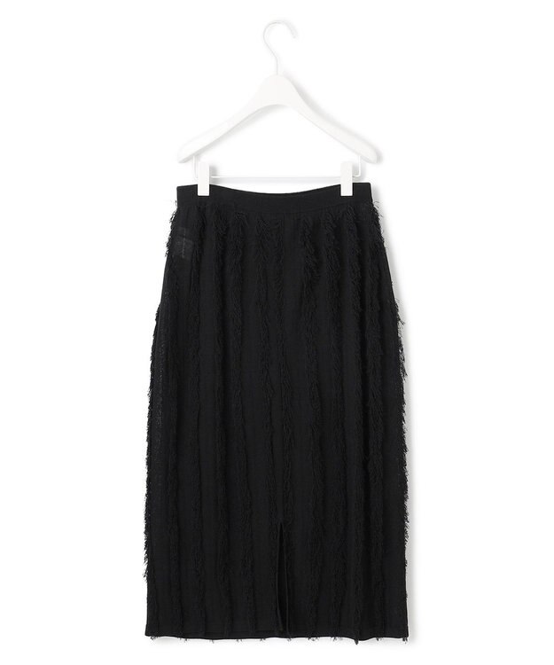 ICB 【洗える】カットジャガード ニットスカート ブラック系