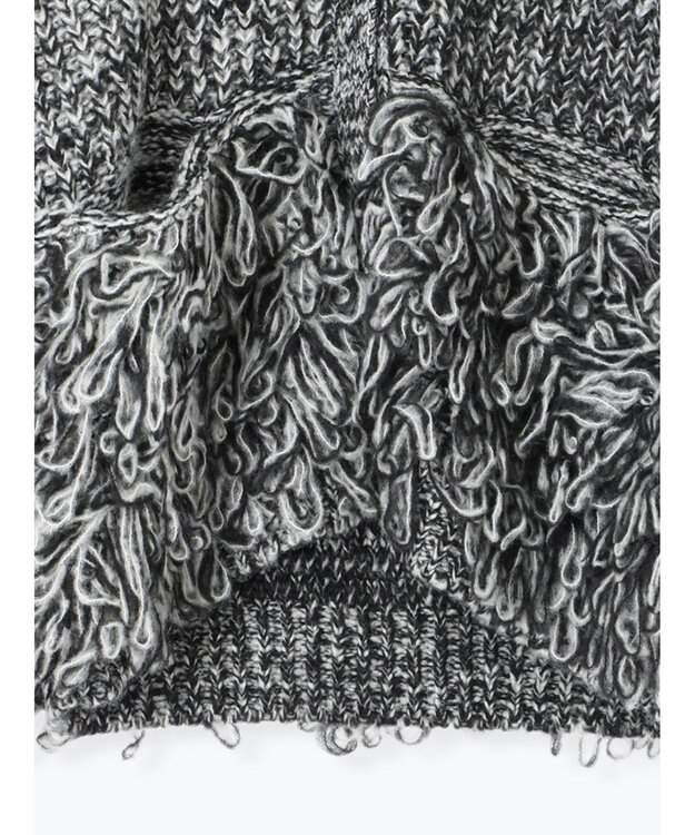 Te chichi ループ編みVネックミドルカーディガン グレー