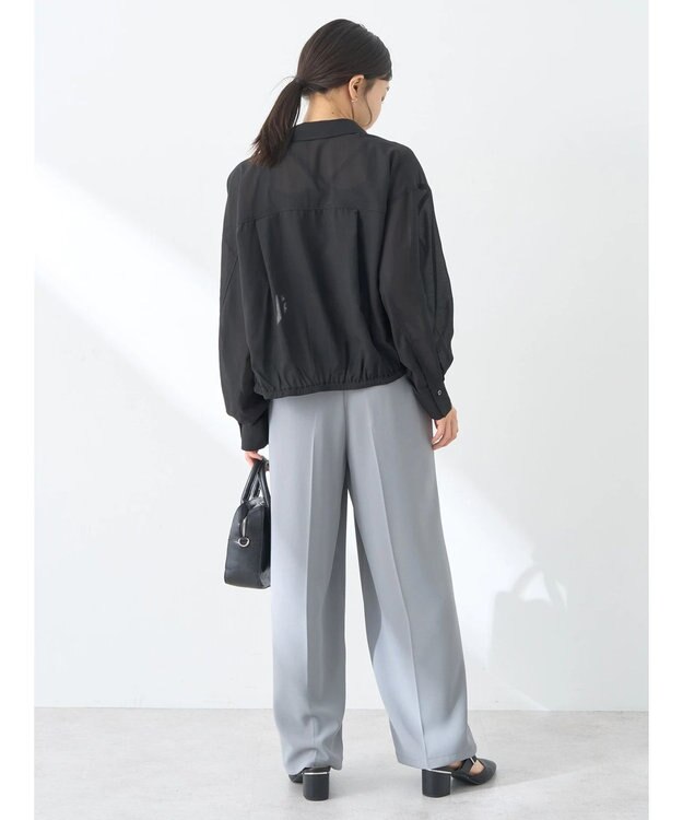 earth music&ecology フリルシャツ Black