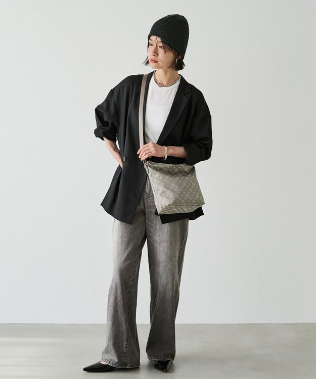 russet ナイロンジャガード2WAYミニショルダーバッグ(CE-1627) N.Gray