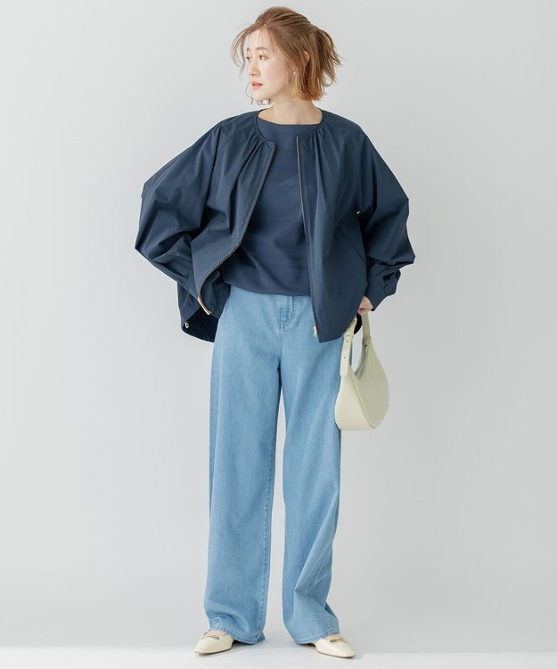 23区 【WEB限定/洗える】23区DENIM ライトダンガリー ワイドパンツ スカイブルー