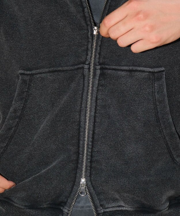 WEGO 【ユニセックス着用ITEM】ショートノースリーブZIPパーカー スミクロ