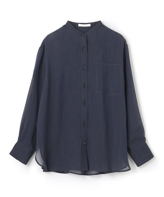 BEIGE， GENTIAN / スタンドカラーシャツ Navy