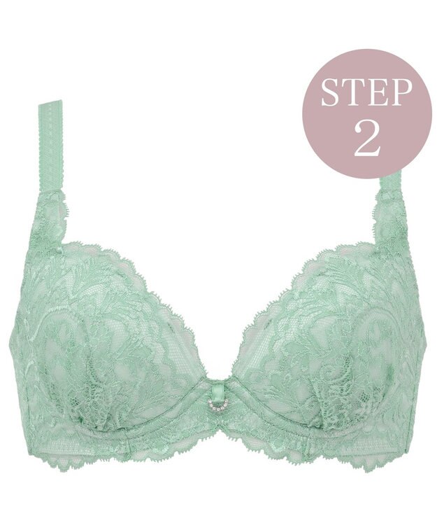 BRADELIS New York 【BRADELIS New York/ 育乳ブラ・STEP2 寄せる】ベルステップ2ブラ25S1 ブラデリス 補正 ブラジャー 谷間を作るブラ ダスティグリーン