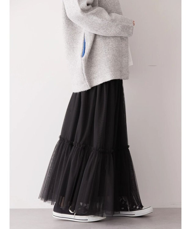 AMERICAN HOLIC ティアードチュールスカート Black