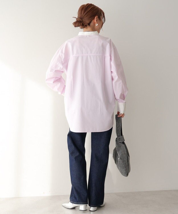 AMERICAN HOLIC イージーケアバンドカラーロングシャツ Pink