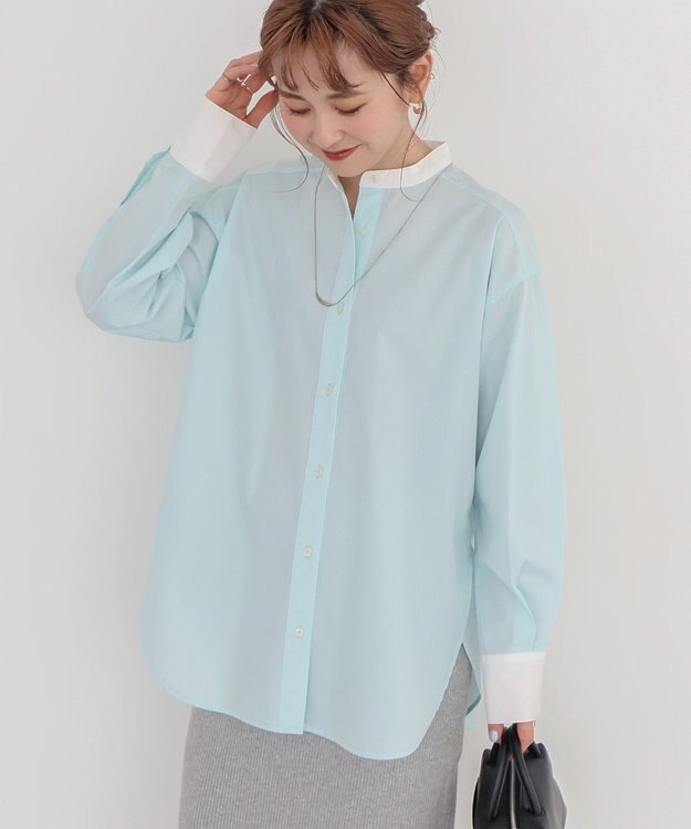 AMERICAN HOLIC イージーケアバンドカラーロングシャツ Mint