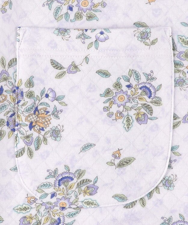 WACOAL ワコール_リラックス＆スリープ パジャマ 長袖 長ズボン 綿100％(表側・肌側) キルトニット素材 ハドンホール 上下セット 前開き ミントン NDW416 /ワコール パープル