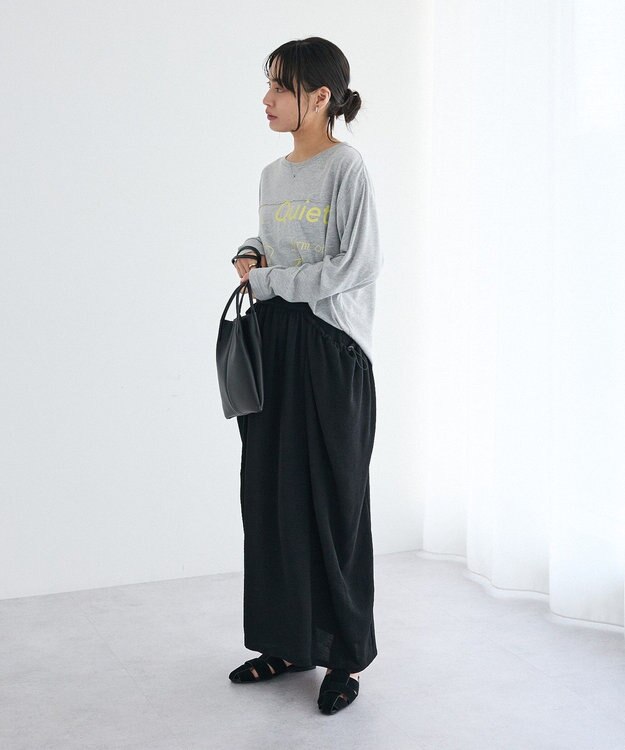 CRAFT STANDARD BOUTIQUE ドレープポケットデザインスカート Black