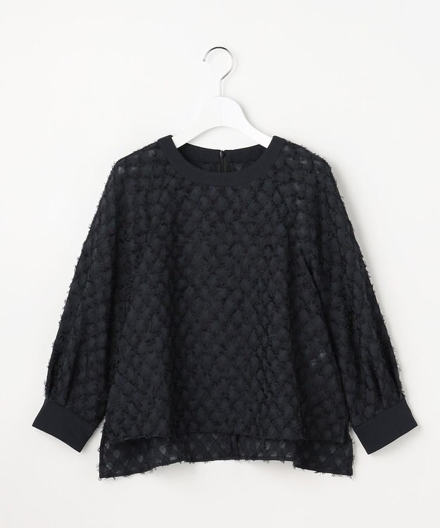 自由区 【セットアップ対応】ワッシャーカットジャカード ブラウス ミッドナイト