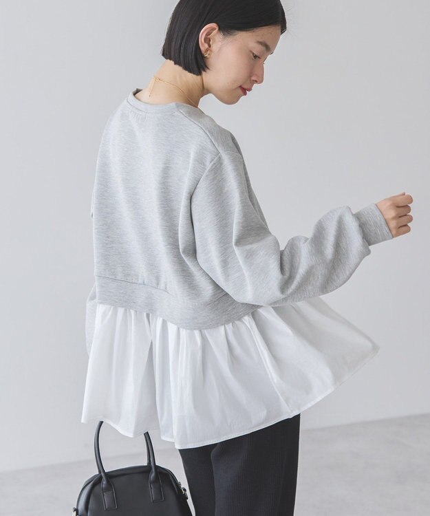 AMERICAN HOLIC 異素材ドッキングティアードポンチプルオーバ Light Gray Mixture