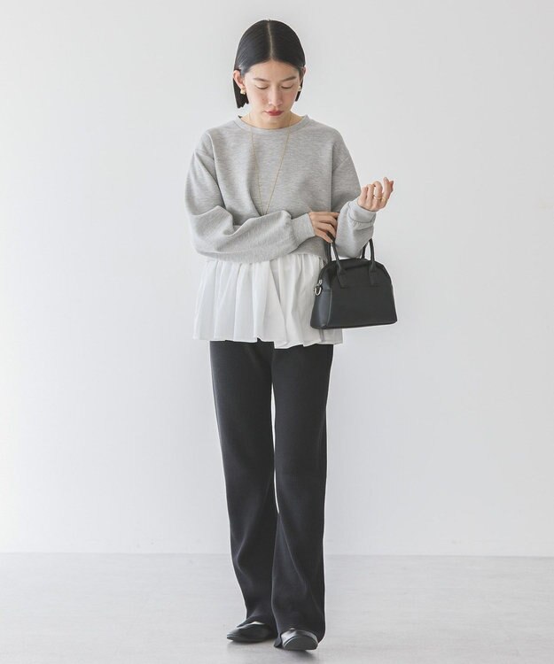 AMERICAN HOLIC 異素材ドッキングティアードポンチプルオーバ Light Gray Mixture