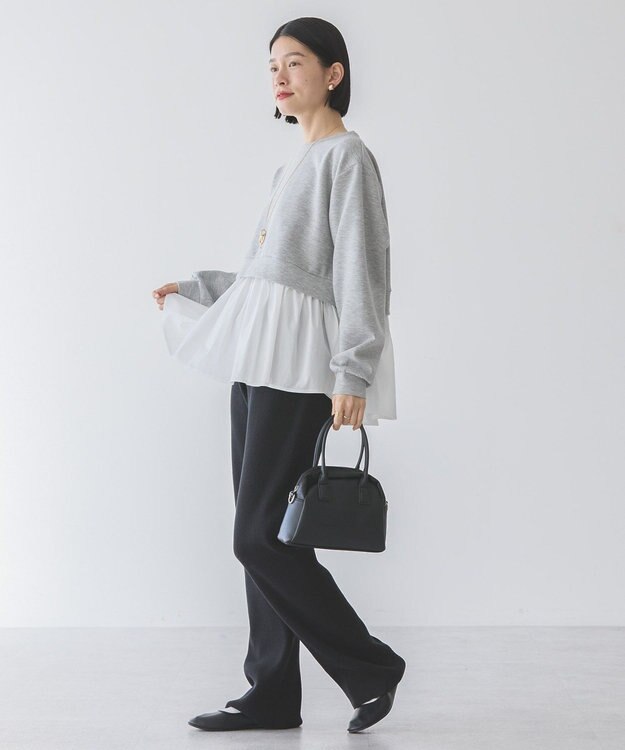 AMERICAN HOLIC 異素材ドッキングティアードポンチプルオーバ Light Gray Mixture