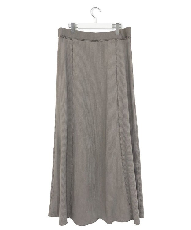 23区 【SLOW/洗える】ワイドリブジャージー フレア スカート ライトグレー系